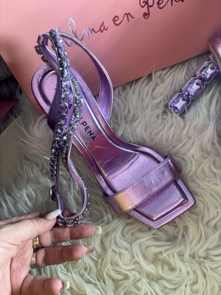 Sandalias Alma en Pena Moradas con Brillantes