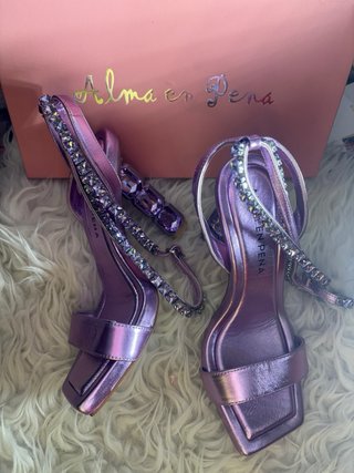 Sandalias Alma en Pena Moradas con Brillantes