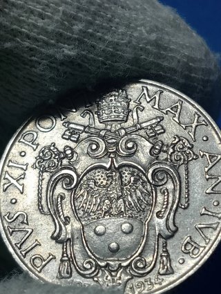 Moneta Vaticano 1 Lira Papa Pio XI 1933/34