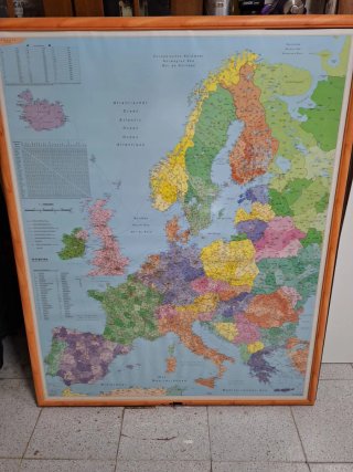 Mapa Europa con prefijos postales