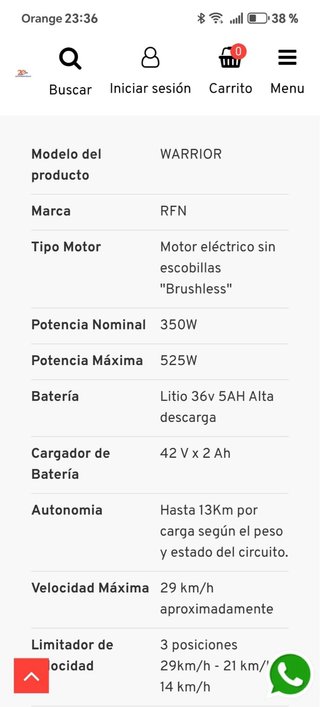 Minimoto niño Roan RFN Warrior SX-E350