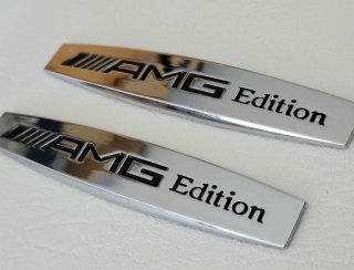 2 Embemas AMG Laterales Logo con Pegatina Mercedes