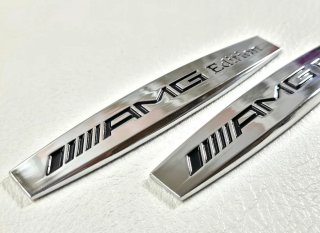 2 Embemas AMG Laterales Logo con Pegatina Mercedes