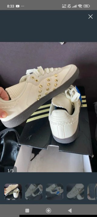 Zapatillas Adidas Beige y Dorado Mujer
