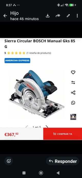 Sierra Circular Bosch GKS 85