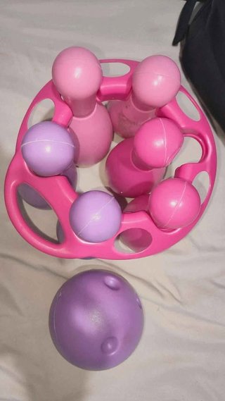 Juego de Bolos Infantil Rosa y Morado