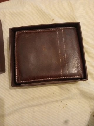 Cartera Billetera Moonster Cuero Genuino Marrón