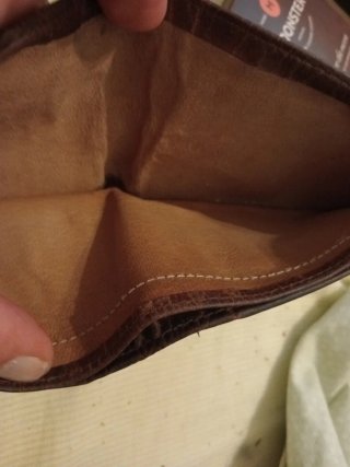 Cartera Billetera Moonster Cuero Genuino Marrón