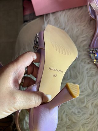 Sandalias Alma en Pena Tacon Morado/Plata
