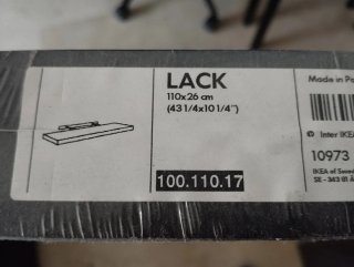Balda LACK IKEA Negra Nueva
