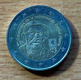 Moneda 2€ Francia 2012 centenario Abbe Pierre
