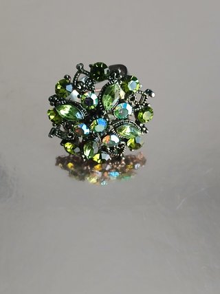 Conjunto Pendientes y Anillo Tonos Verdes