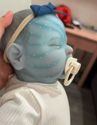 Muñeca Reborn Bebé Avatar Azul