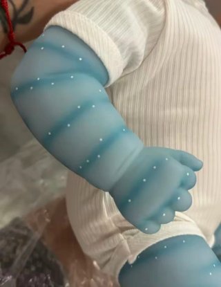 Muñeca Reborn Bebé Avatar Azul