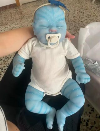 Muñeca Reborn Bebé Avatar Azul