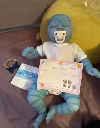 Muñeca Reborn Bebé Avatar Azul