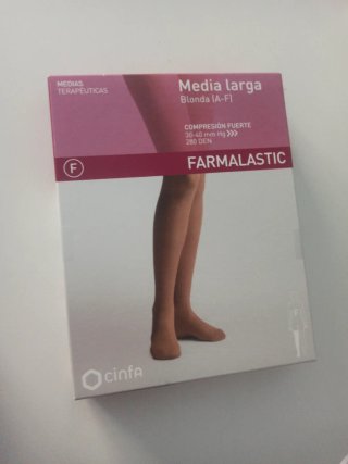 Medias Compresión Fuerte Farmalastic Beige