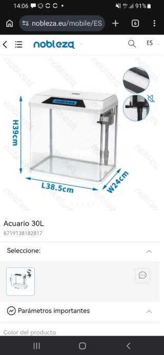Pecera Nobleza 30L Una pasada