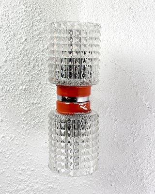 Coppia Applique Vintage Anni '70 Space Age Arancio
