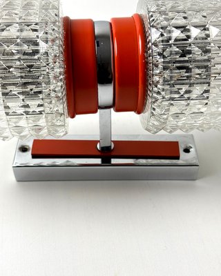 Coppia Applique Vintage Anni '70 Space Age Arancio