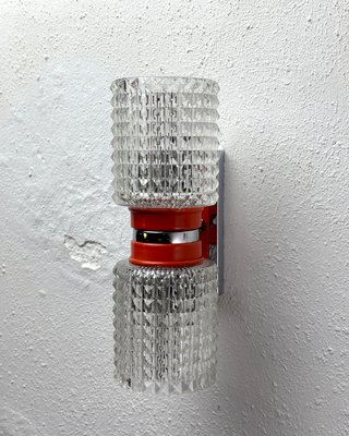 Coppia Applique Vintage Anni '70 Space Age Arancio