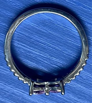 Anillo Pandora Corazón Morado Plata