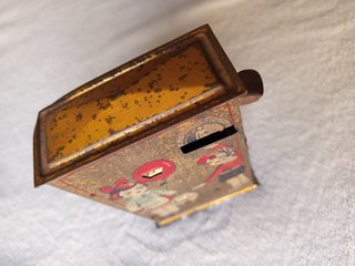 Antigua hucha RICO RSA de hojalata, 1920