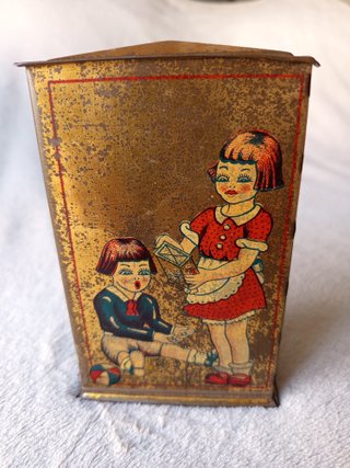 Antigua hucha RICO RSA de hojalata, 1920