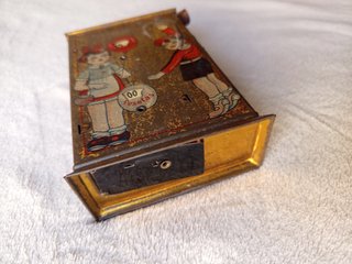 Antigua hucha RICO RSA de hojalata, 1920