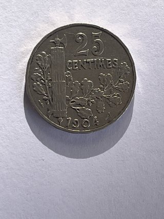 Moneda 25 centimes 1904 Republiqie française