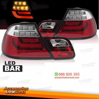 Pilotos traseros LED rojo blanco para BMW E46 Cou