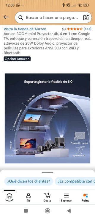 Proyector Aurzen BOOM 4K Mini