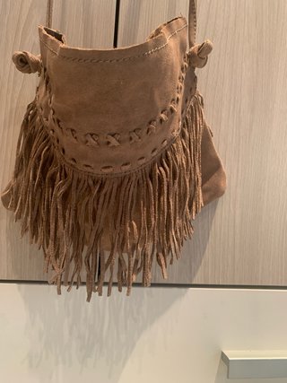 Bolso flecos beige/marrón