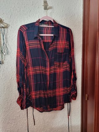 Camisa de cuadros Yessica azul y roja