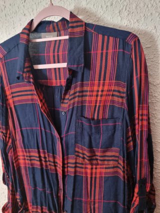 Camisa de cuadros Yessica azul y roja