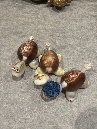 Tre tartarughe vintage conchiglie
