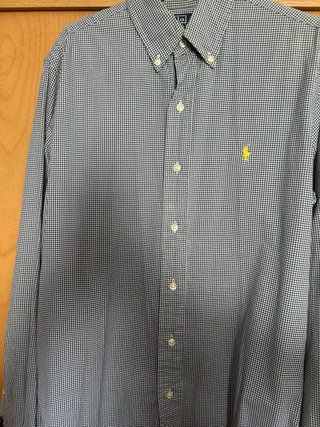 Camisa Ralph Lauren cuadros azul y blanco