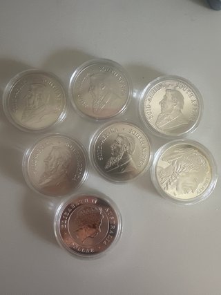 Conjunto de 7 monedas Sudáfrica y Australia