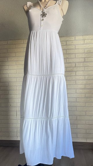 Vestido blanco largo El Corte Inglés Talla M