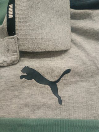 Polo Puma Hombre Gris y Verde