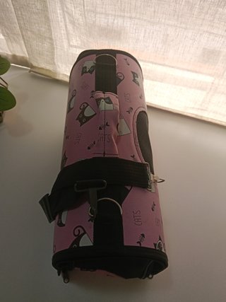Transportín perro/gato textil rosa