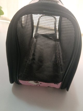 Transportín perro/gato textil rosa