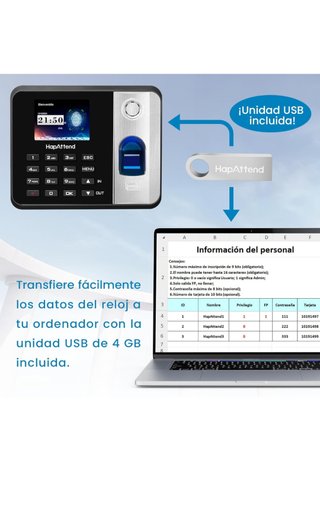 Hapattend H1 Control horario Huella Dactilar
