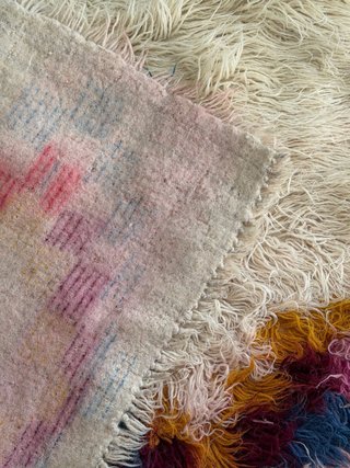 Alfombra de lana multicolor 180x207 cm
