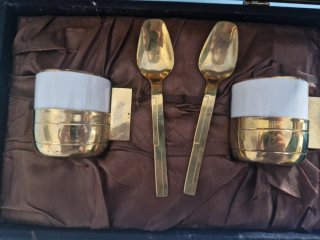 Set Portata Vintage Oro e Bianco