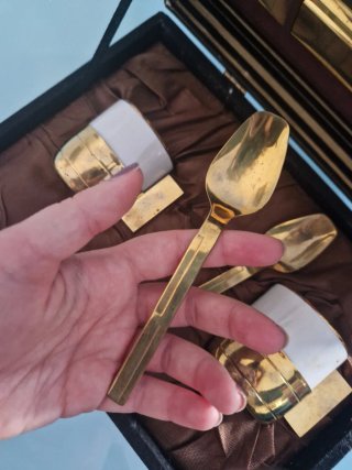 Set Portata Vintage Oro e Bianco