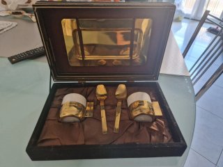 Set Portata Vintage Oro e Bianco