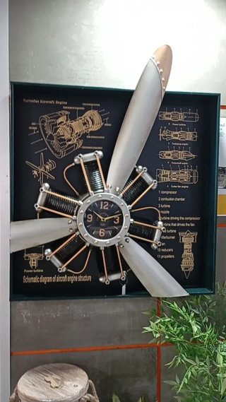 Reloj Vintage Turbofan Aircraft Engine