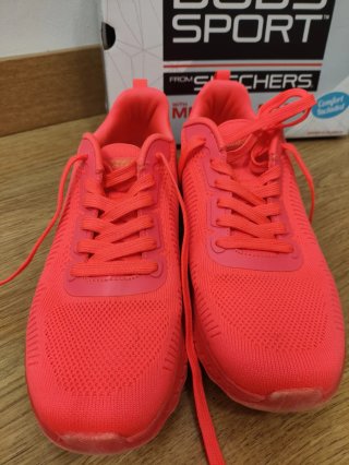 Zapatillas Skechers Bobs Mujer Naranja/Rosa
