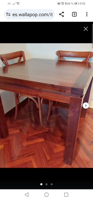 Mesa Banak 90x90 extensible madera teka